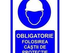 Placuta obligatorie folosirea castii de protectie